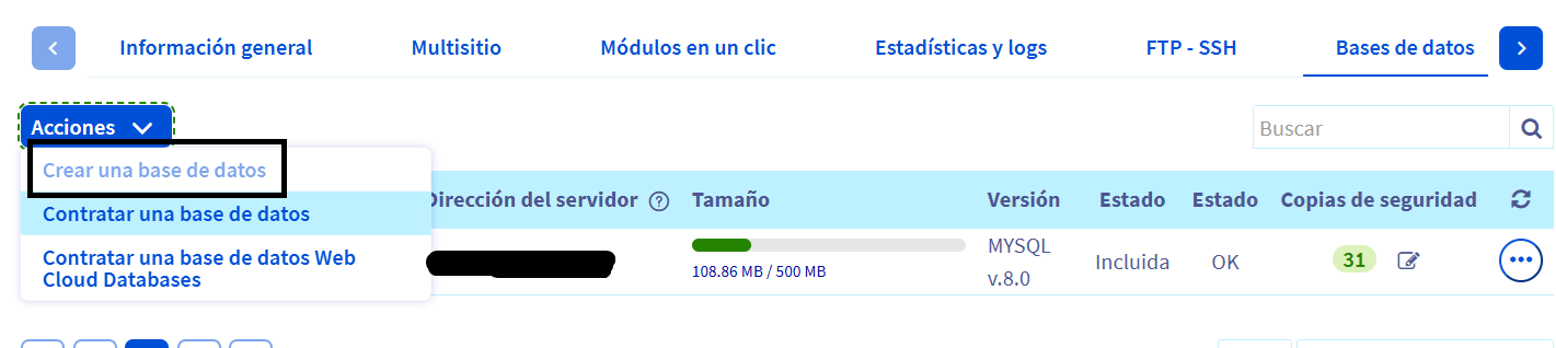 crear base de datos wordpress