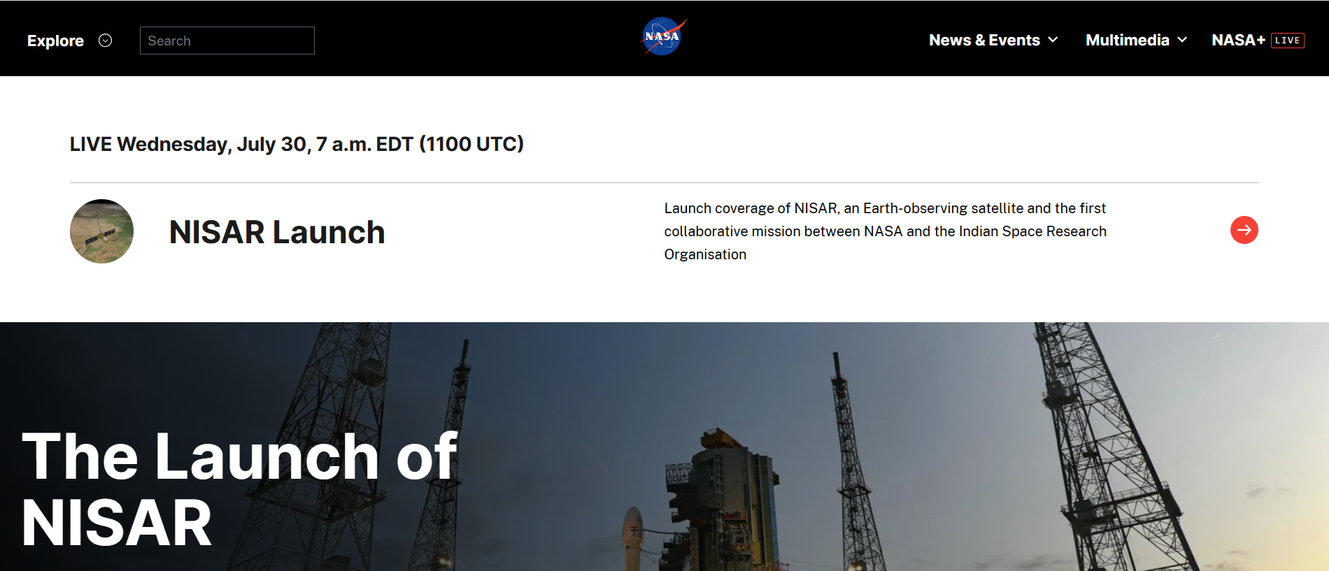 página web de la NASA wordpress